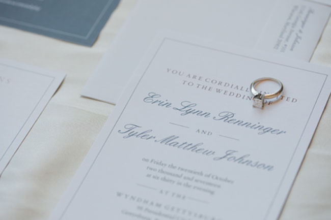 Wedding Invitation with Ring – Photography by Maria Silva-Goya